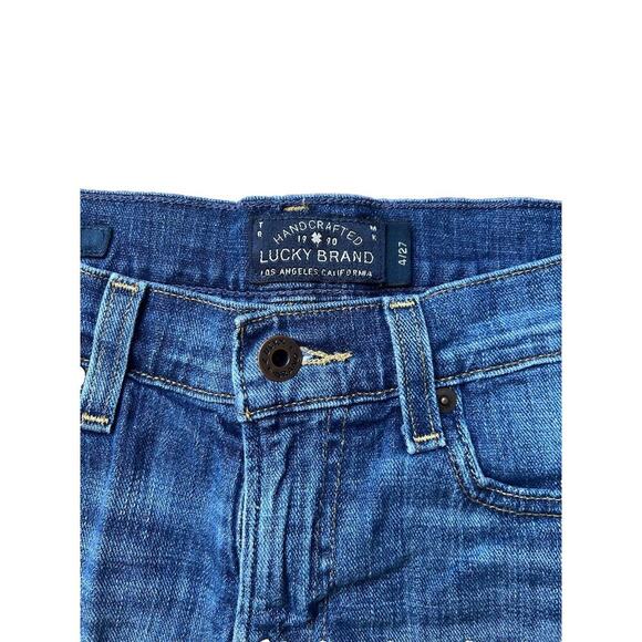 Lucky Brand The Roll Up Cut Off Jean Shorts Boho Aztec Embroidery Sz 4/27 - Picture 4 of 4